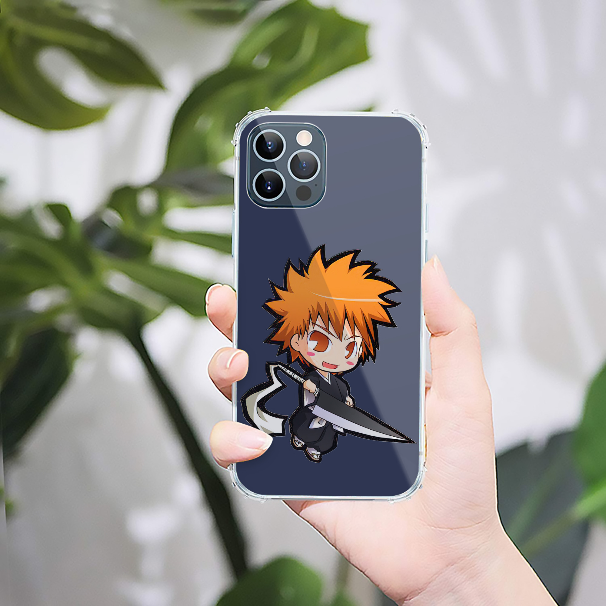 （画像用） ブリーチ 黒崎一護（くろさき いちご）BLEACH Kurosaki Ichigo 【iPhone 12シリーズ対応】透明スマホケース（クリアソフトケース）